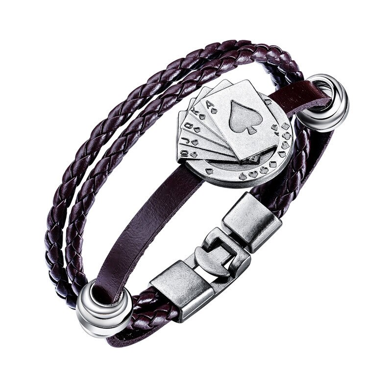 ZORCVENS 2022 Neue Jahrgang rüder Charme Armbinde für Männer Multi-schicht Leder Seil Armbänder Armreifen