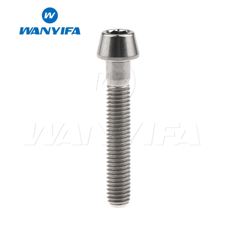 Wanyifa Titanium Ti Bolt Screw Conical Tapered Head Bolt for Bicycle Headset M6 x 20 25 30 35mm
