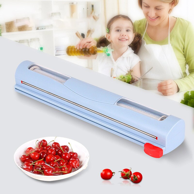 Plastic Wrap Dispenser Punch-free Dispenser Cutter Foil Cling Film Wrap Dispenser Wall Mounted Sharp Cutter Kitchen Tool