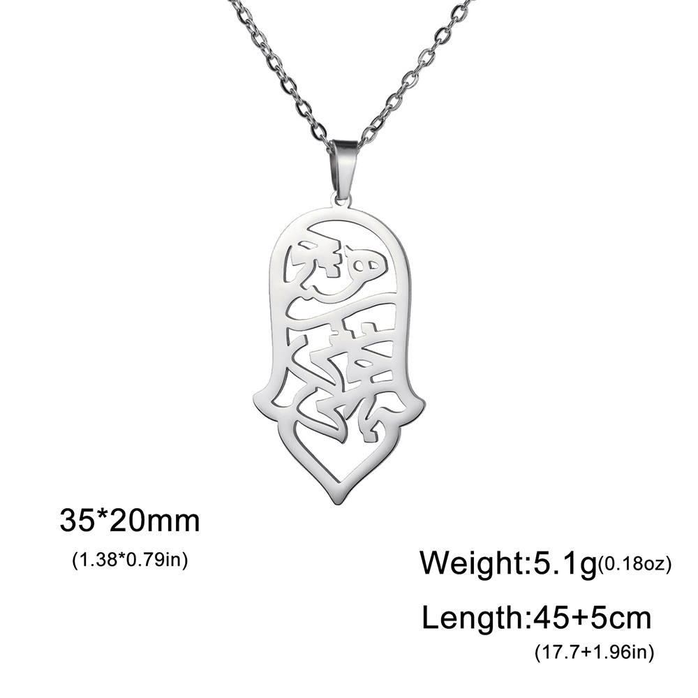 Dawapara Negen Punt Bahai Bahaism Ster Ketting Perzische Kalligrafie Farsi Parsi Hanger Roestvrij Stalen Sieraden: Goud / Blauw Zink