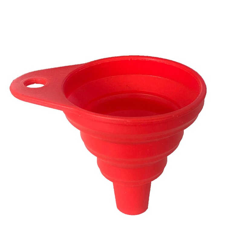 2 PCS Engine Funnel Car Universal Silicone Liquid Funnel Washer Fluid Change Foldable Auto Motorcycle Engine Oil Petrol: 2 pcs Red