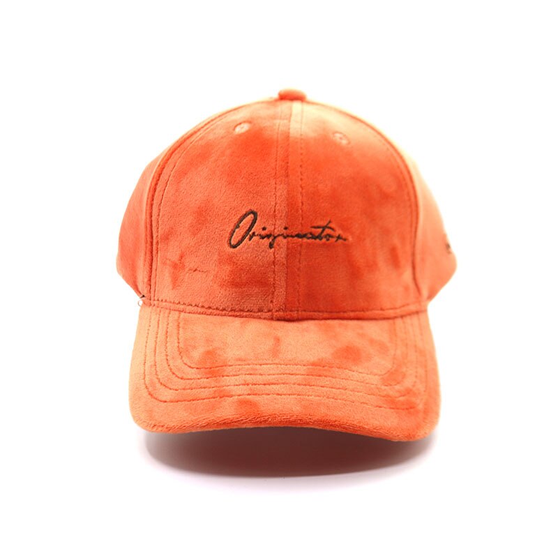 Wysokiej jakości sztruksowe wyszywane litery czapka z daszkiem dla obu płci zwykły czapki z daszkiem czapka regulowana dla kobiet mężczyzn: pomarańczowy