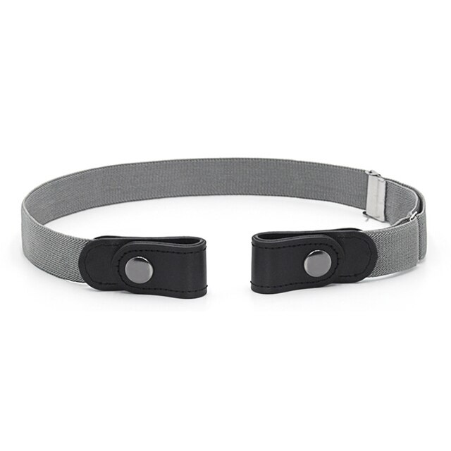 Cinturón elástico sin hebilla para hombre y mujer, cinturón fácil de estirar, sin hebilla, DIY: grey
