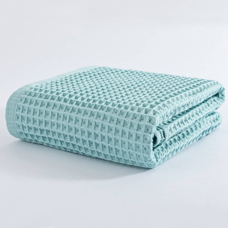 Baumwoll-Waffel-Badetuch für Damen und Herren, Badezimmerhandtuch, Erwachsene, 70 x 140 cm: Grün / 2 stücke