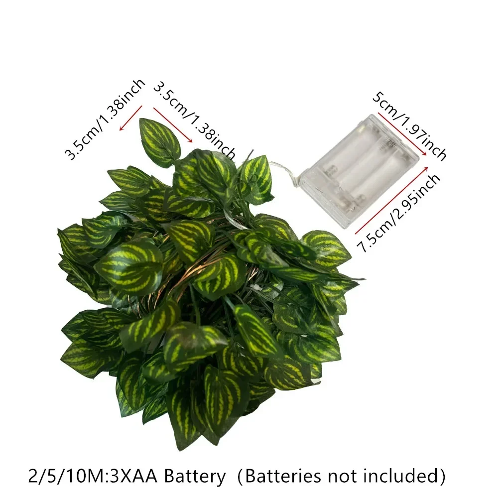 Casamento pendurado guirlanda luz da corda artificial lvy led stringlight para o quarto festa de casamento jardim parede sala alimentado por bateria