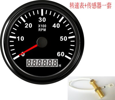 Car Engine Tachometer Modified Gasoline Engine Diesel Truck Excavator Motorcycle Motorcycle Boat 12V24V Universal: Tachometer   M18x1.5