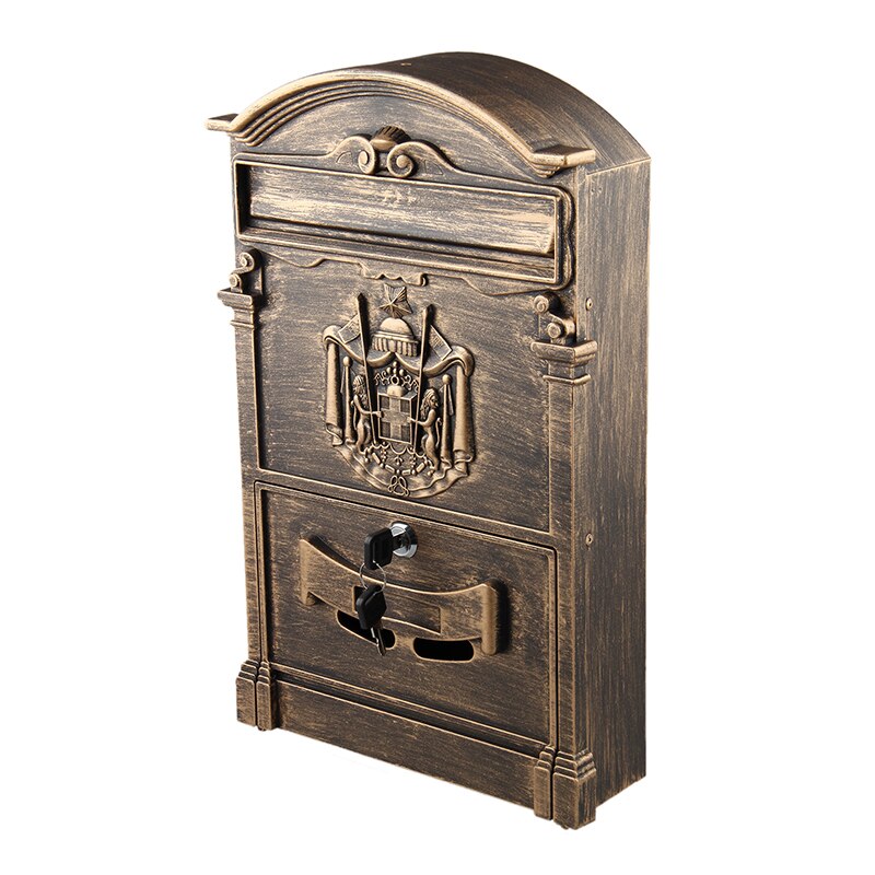 XD-LOCKABLE SECURE POSTBOX LETTERBOX WALL MOUNTED STAINLESS MAIL POST LETTER BOX Model:Bronze: Default Title