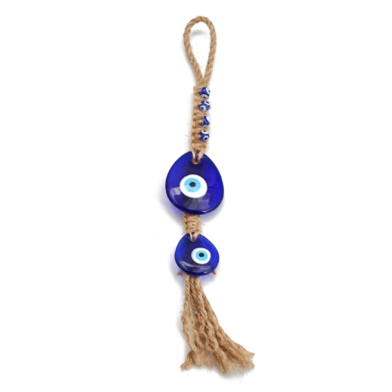 Turkish Blue Evil Eye Amulets Wall Protection Water Droplet Hanging Lucky Pendant Wind Chimes Garden Home Decorations Ornament: 11