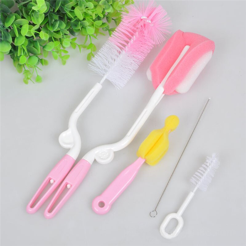 5 pièces bébé biberon brosse éponge nettoyant paille mamelon outil de nettoyage