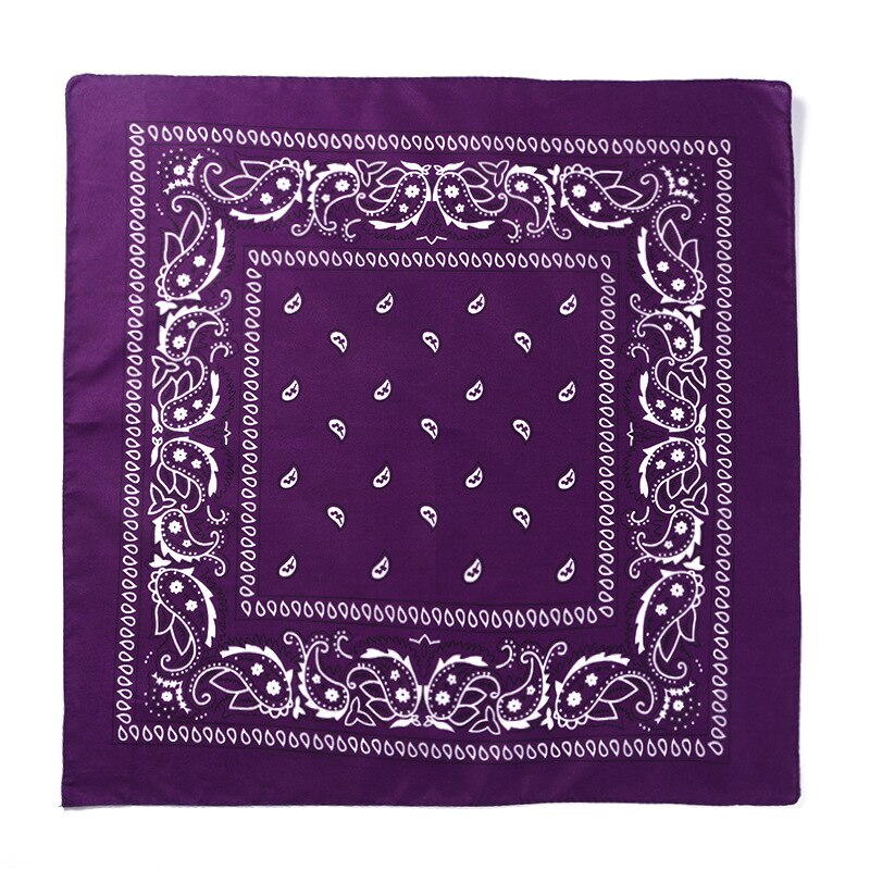 Foulard Bandana noir unisexe, style Hip Hop, bandeau pour cheveux, foulard carré pour le cou et la tête, mouchoir imprimé: FJ07