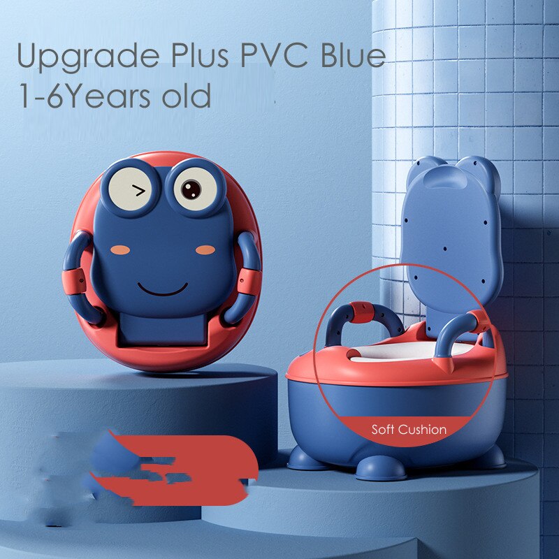 Children's Potties Portable Potty Training Urinal Toilet Seat Girls Boy Potty Kids Toilet Seat Toddler Pot Children Potty Bedpan: Plus Blue PVC