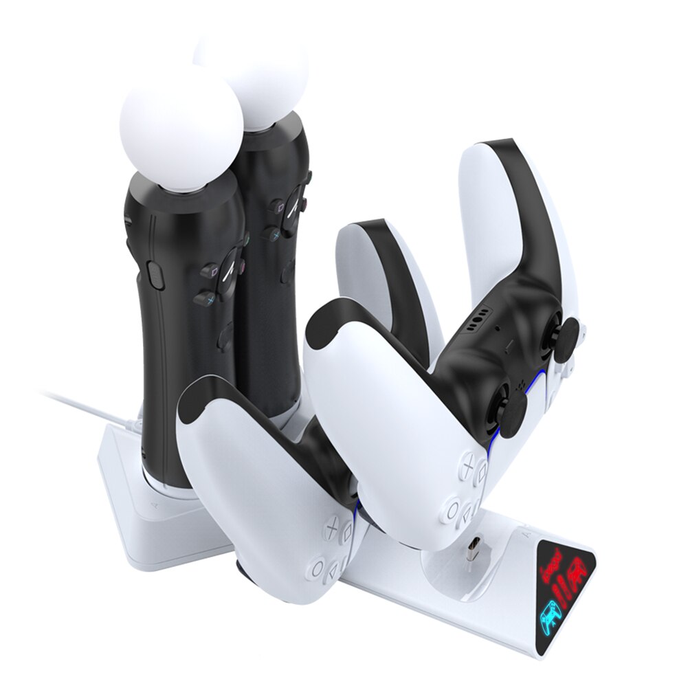 4 in 1 quad-ladestation für playstation 4 ps4 vr controller, dualsense und ps move-handle