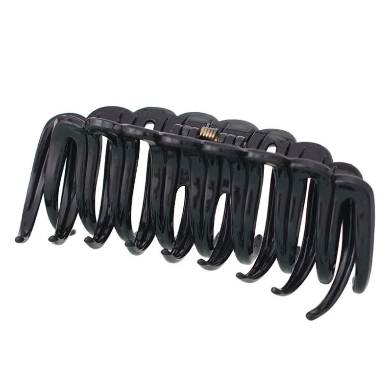 Pinza grande y gruesa para el pelo Jumbo para mujer, pinza negra para cola de caballo, abrazadera geométrica Simple, resorte de ducha de baño, pinza de plátano, 12cm: Black
