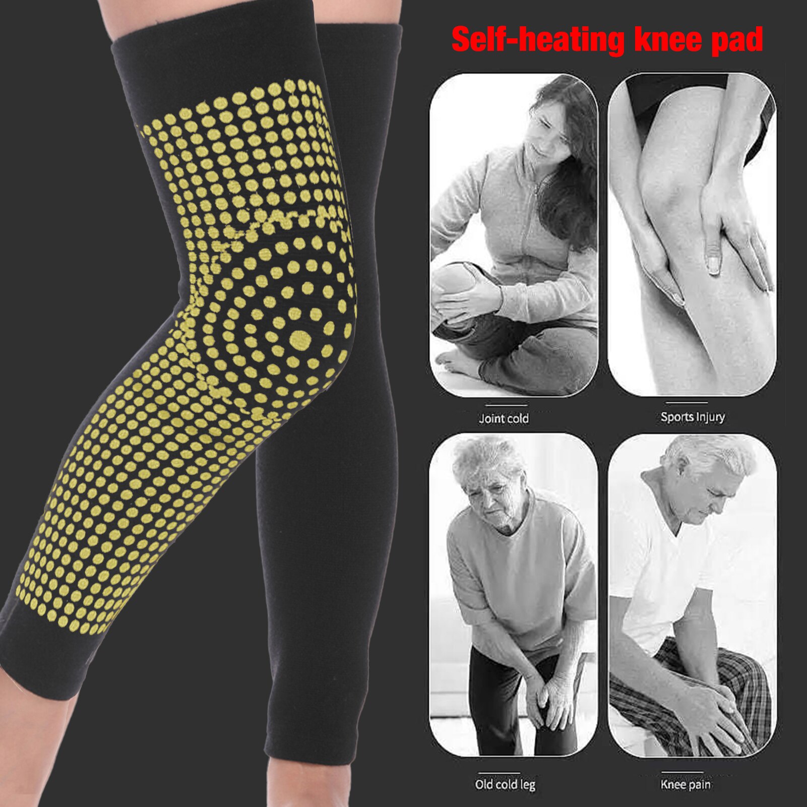 1 Pair Dot Matrix Self Heating Knee Pads Brace Sports Kneepad Tourmaline Knee Support For Arthritis Joint Pain Relief Recovery