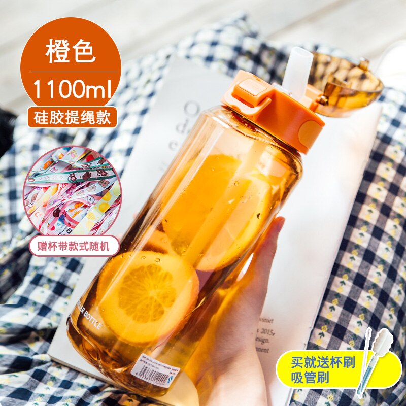 Transparent enkel vattenflaska kawaii söt snygg liten bärbar vattenflaska miljövänlig utomhus frasco drinkware  ab50wb