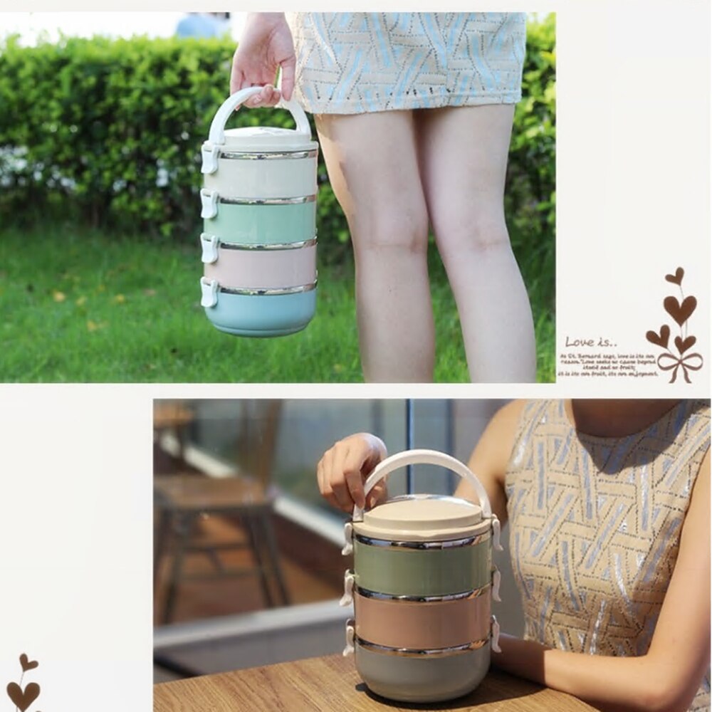 Compact Size Home Office Lunch Box Thermal Food Container Bento Box Thermos Stainless Steel Lunch Box For Kids Portable Picnic