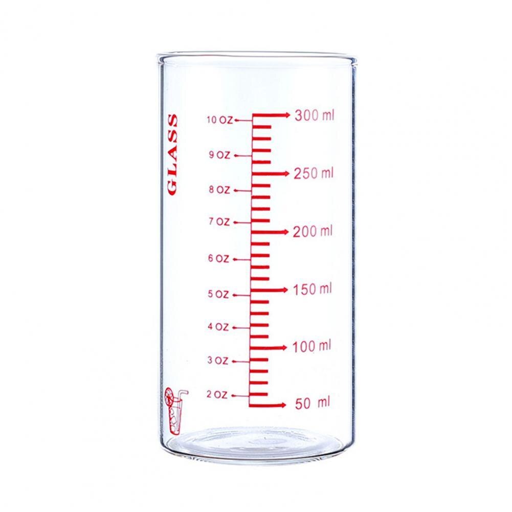 Melk Cup Afgestudeerd Clear Schaal Hoge Borosilicaatglas Water Mok Voor Kinderen Tonen Food Grade Apparaat Container: Rood