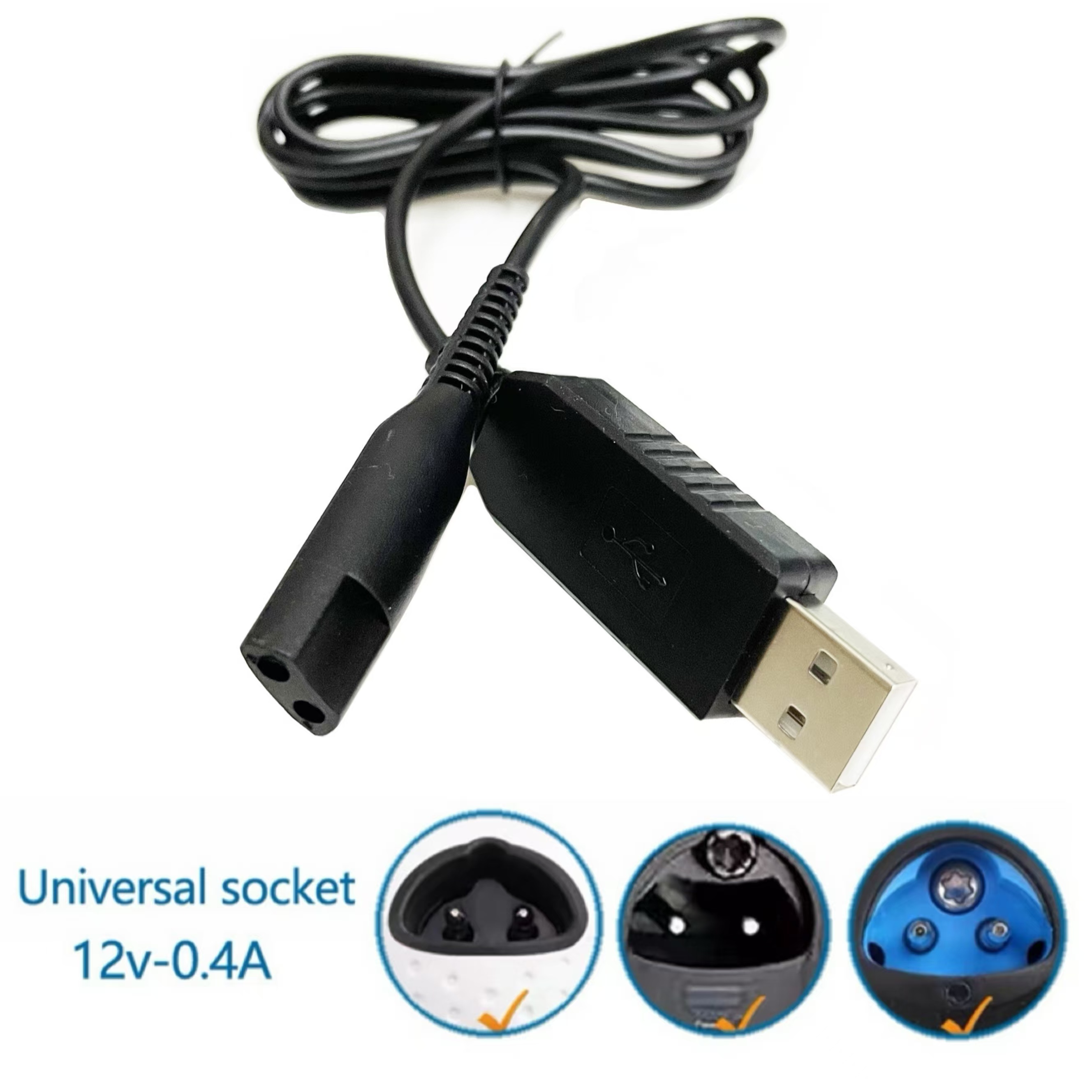 Electric Shaver USB Charger Cord for Braun Series S9 S8 S7 S6 S5 S3 S1 3040s 790cc 720s-4 7865cc 5018s 7020s 9090cc Power Cable