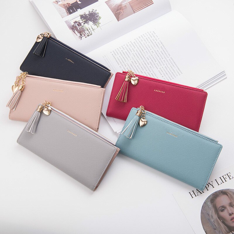 Tassel Wallet Women Long Cute Wallet Leather Tassel Women Wallets Zipper Portefeuille Female Purse Clutch Cartera Mujer