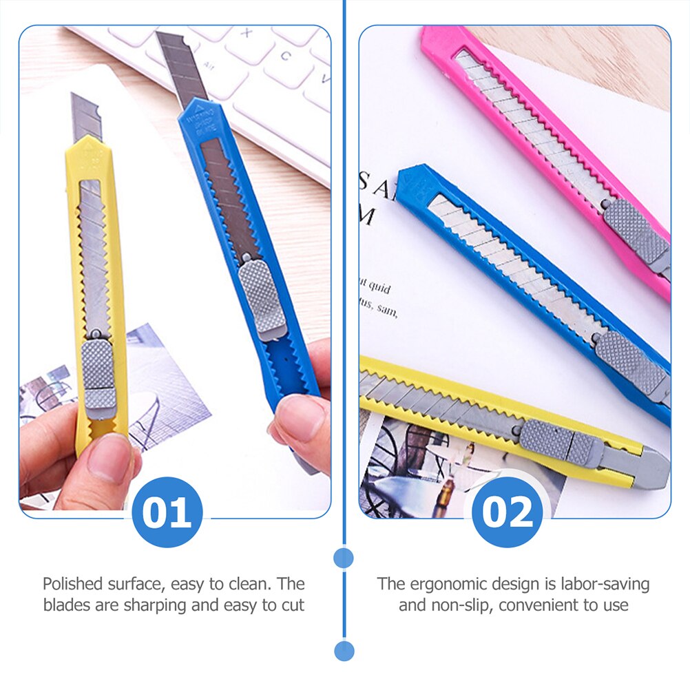 30Pcs Retractable Box Cutter Art Craft Cutters Metal Art Cutters Stainless Steel Utility Cutters