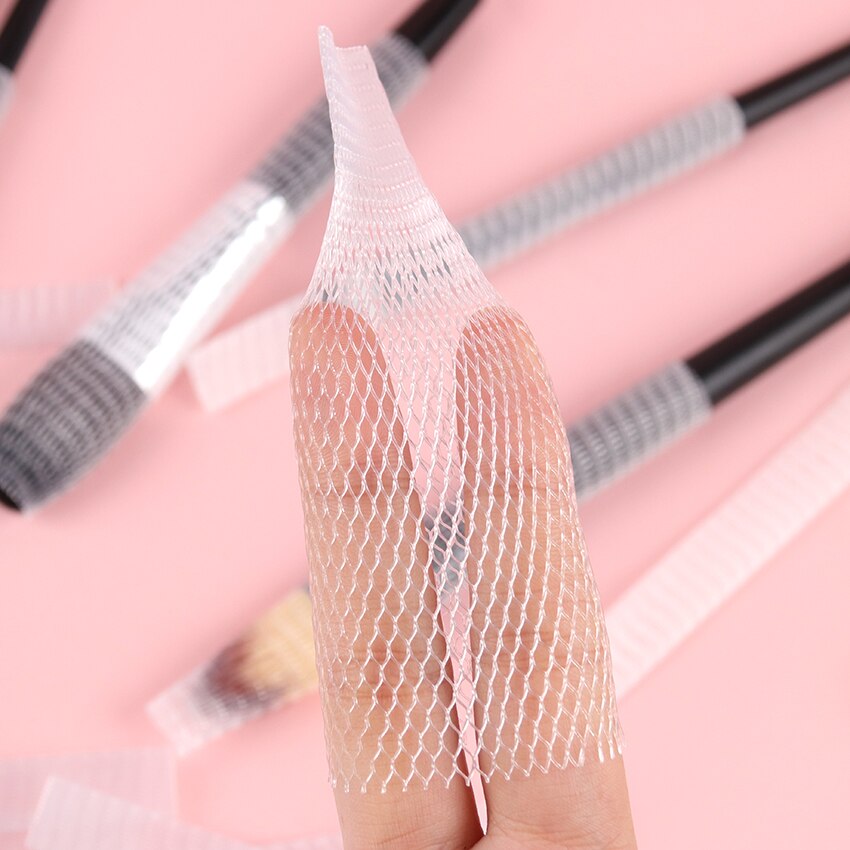 20 Stuks Make-Up Kwasten Mesh Protectors Cover Schoonheid Elastische Mesh Protector Make-Up Cosmetica Borstel Pen Cover