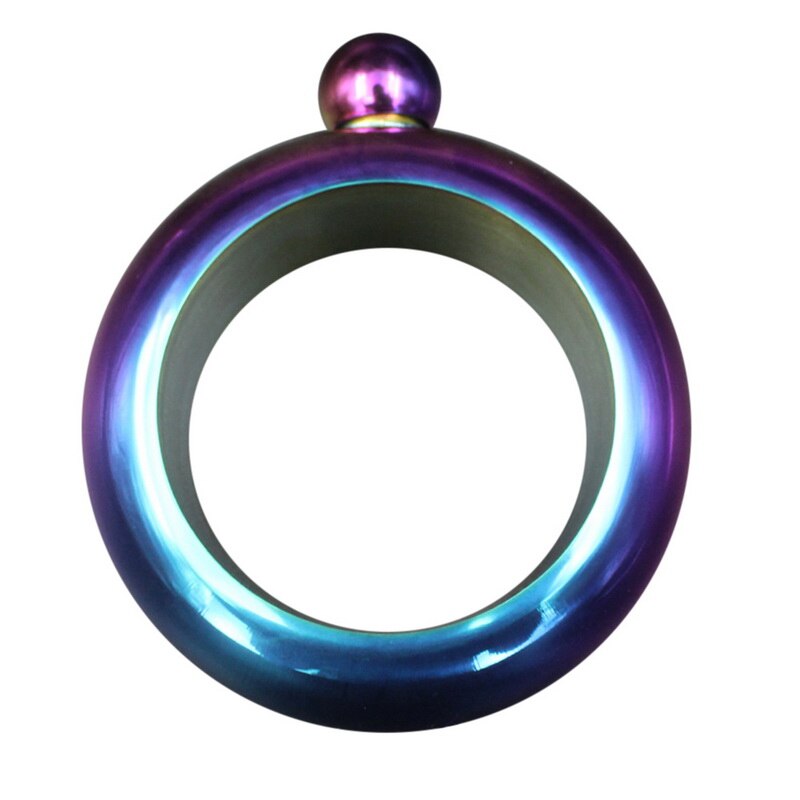 3.5oz Stainless Steel Bangle Hip Flask Bracelet Flasks Portable Round Wine Whisky Bottle Drinking Bottle Drinkware Funnel: colorful