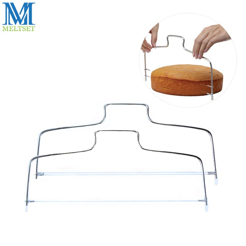 1pc Verstelbare Wire Cake Slicer Rvs Cake Cutter Leveler Enkele/Dubbele Lijn Cake Brood Cutter Bakken Gebak gereedschap
