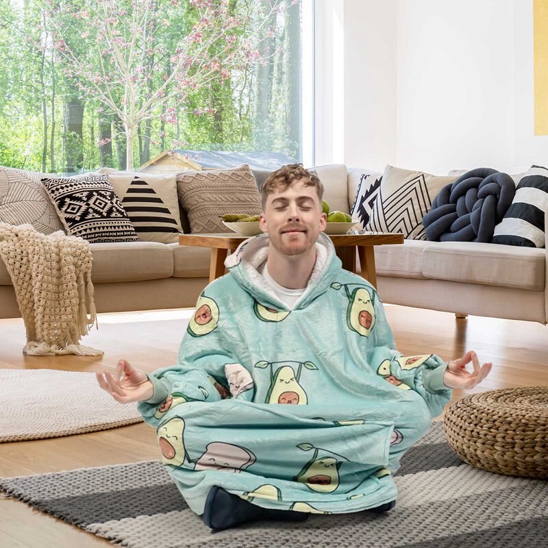 Koc z kapturem poręczny koc leniwy koc sweter z kapturem plus polarny z kapturem usługi w domu