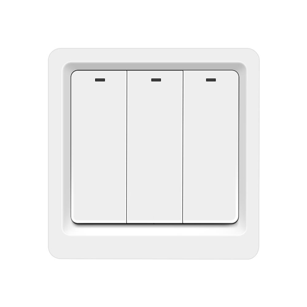 Homekit APP Smart WiFi interrupteur mural lumière 1/2/3 Gang bricolage bouton poussoir sans fil Siri panneau de commande vocale fonctionne avec le système IOS: 3 Gang