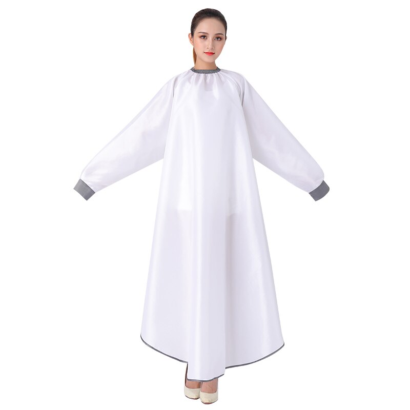 Salon Hair Styling Cape Hair Cutting Coloring Waterproof anti-static Hairdresser With sleeves Barber Gowns Apron: White
