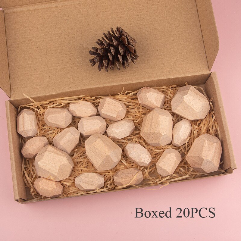 Pietre di legno Montessori Giocattolo Creativo Nordic Stile Impilabile Arcobaleno Gioco Jenga Set Bilanciamento Blocchi di Costruzione di Legno del Regalo Del Giocattolo: YG10029-14