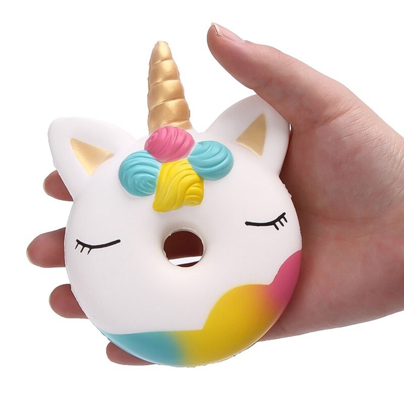 Squishi Jumbo Squishy Toys Children Slow Rising Antistrss Toy Cat Simulation Food Bread Squishies Stress Relief: white Donut