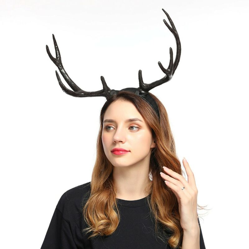 Diadema de Navidad gótico Halloween ciervo cuerno de Navidad disfraz cuernos diadema accesorios