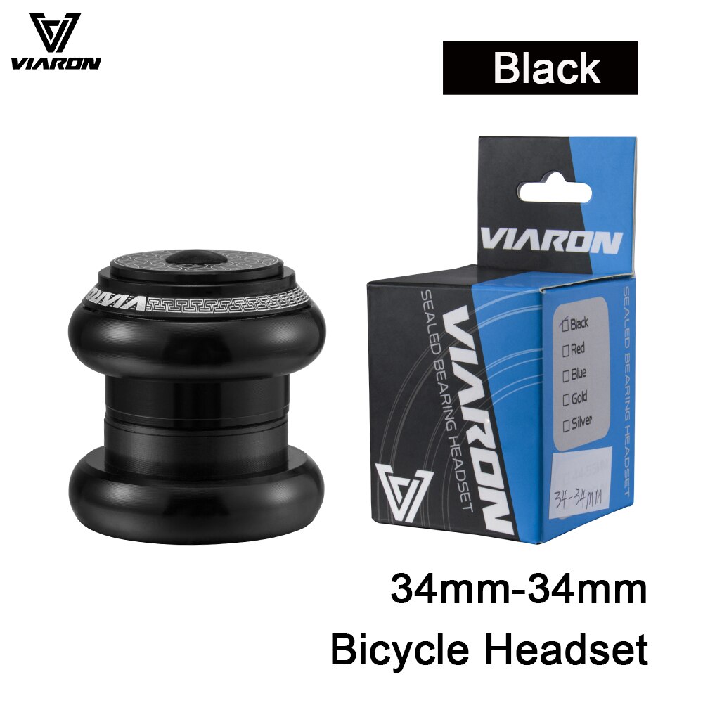 VIARON Fahrrad Headset 42mm 52mm CNC 1 1/8 &quot;-1 1/2&quot; MTB Lagerbier Gerade Verjüngt Rohr gabel Spalte Lenk Integrierte System: Schwarz 34mm-34mm