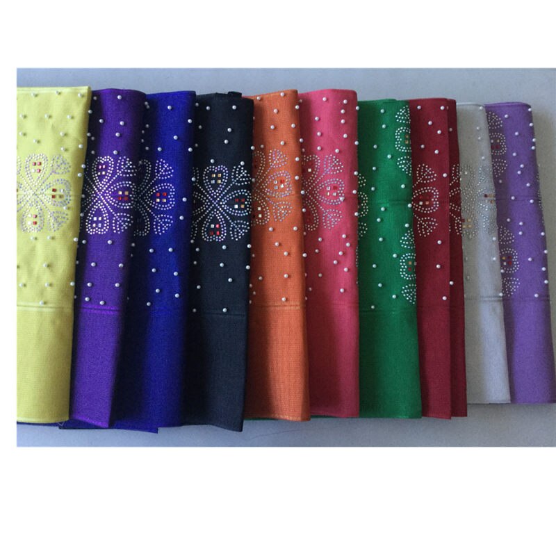 Couvre-gel africain Aso Oke, enveloppement de gelée avec perles et pierres, nigéria, cravate de tête pour fête AH30