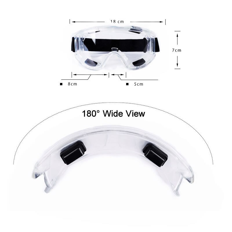 Gennemsigtige beskyttelsesbriller beskyttelsesbriller anti-stænk vindtæt arbejdssikkerhedsbriller til industriel forskning cykling