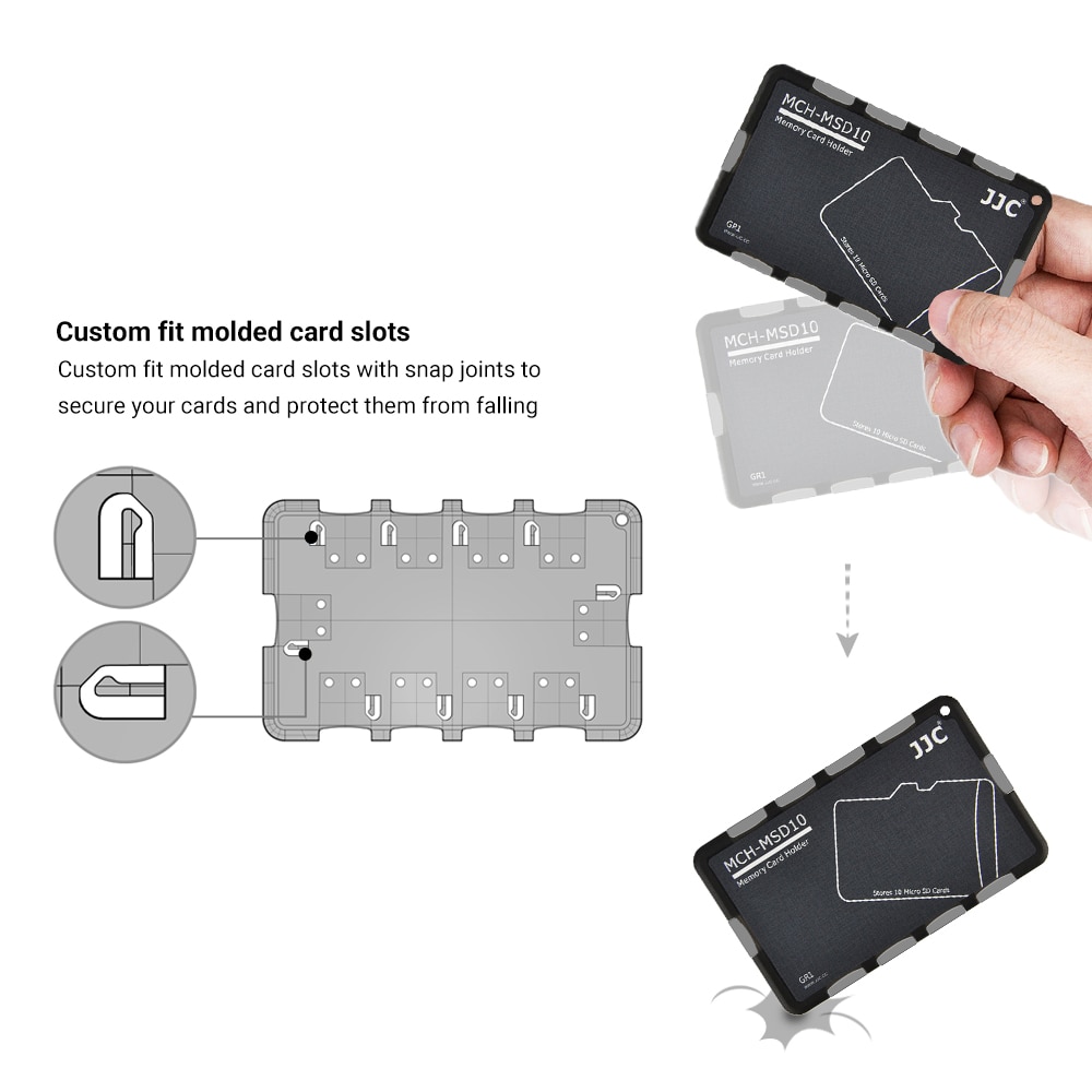 Jjc hukommelseskort etui holder opbevaringsboks pung kreditkort størrelse til sd sdhc sdxc micro sd msd tf kort organizer keeper container