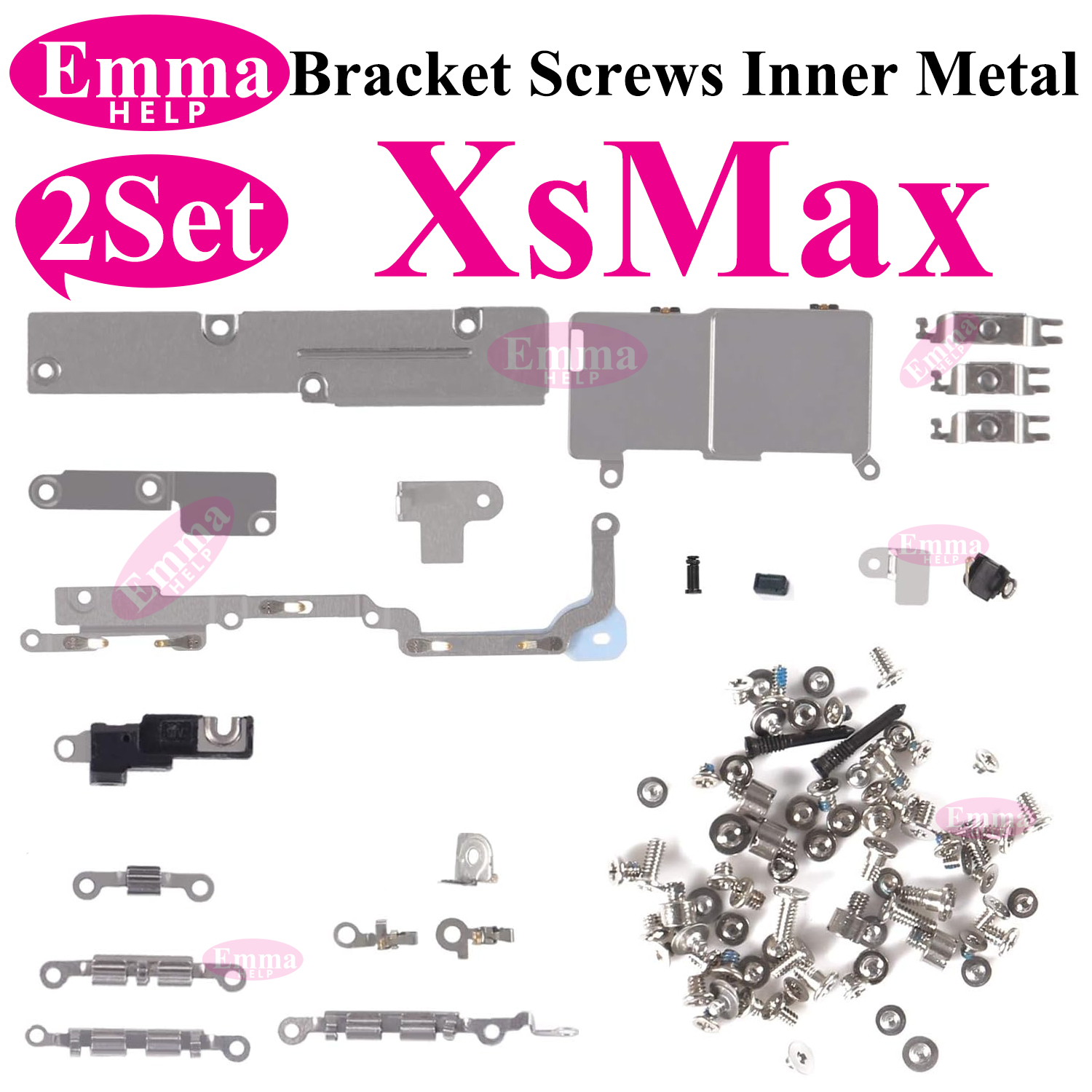 2set Full Inside Small Metal Holder Bracket Shield Plate Set Full Screws For iPhone 11 12 13 Pro Max X XS XR Repair Assessories: Orange