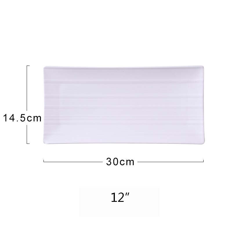12 Inch Ceramic Tray Rectangular Snack Steak Tray Fruit Salad Sushi Dish Dumpling Plate Serving Platter: B