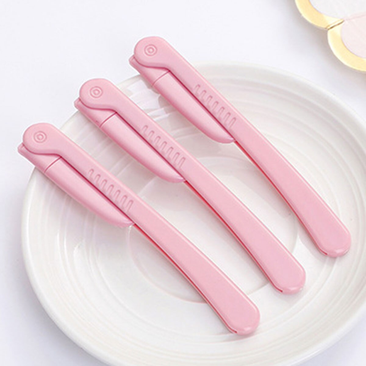 3Pcs Women Men Eyebrow Trimmer Foldable Blades Facial Brow Hair Remover Razor Beauty Eyebrow Shaper Shaver Makeup Tools Set