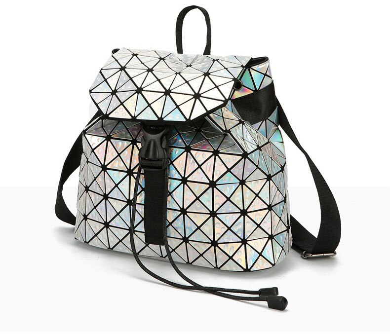 Geometric Luminous Women's Bag Holographic Reflective Flashing Color Backpack: Style4