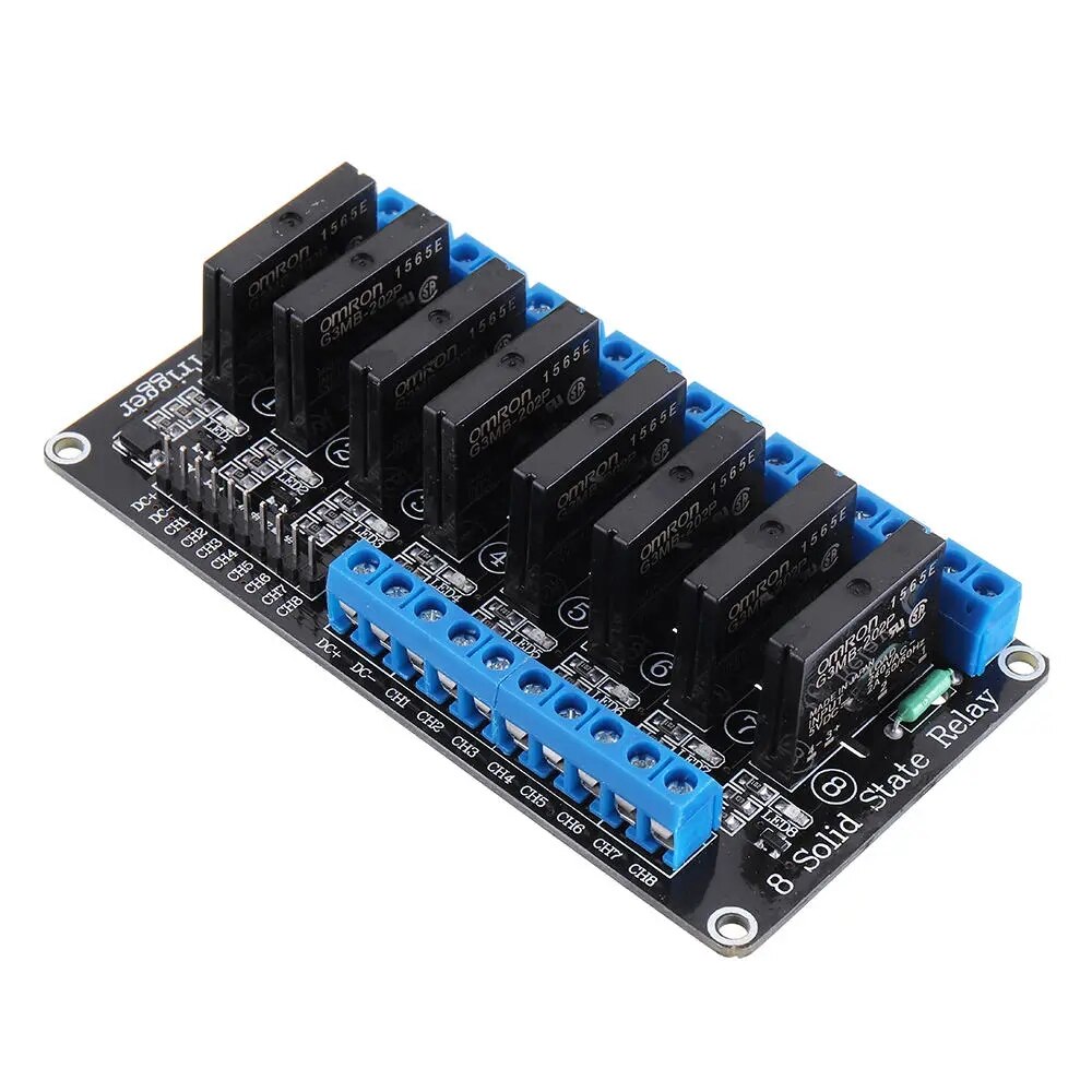 Relé de estado sólido de 5V y 8 canales SSR, bajo activador por flanco, módulo de relé de 2a y 240V para Raspberry Pi