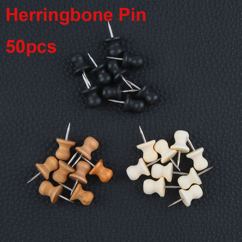 Chinchetas de madera para decoración, tachuelas de cabeza de madera, tachuelas de mapa de madera, Pin de marcado para tableros de corcho, proyectos de manualidades DIY, 20-50 Uds.: S / Marfíl