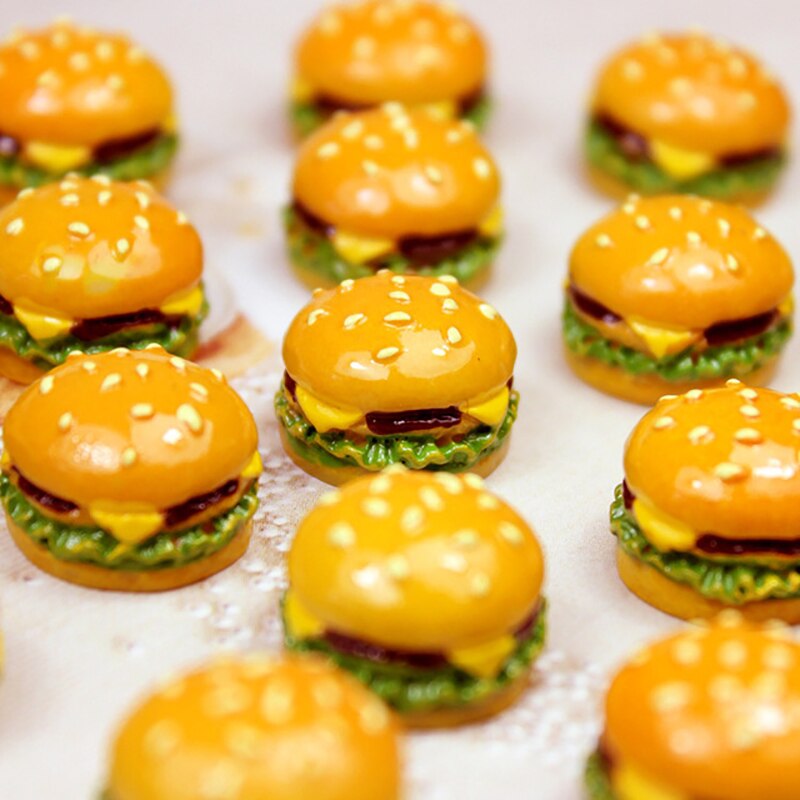 5 Pcs Leuke Miniatuur Poppenhuis Mini Simulatie Hamburger Pretend Play Voedsel Voor Pop Keuken Speelgoed Accessoires