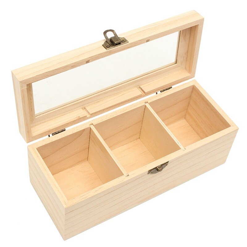 1Pcs Multifunctional Container Jewelry Store Box Home Organizer 3 Compartments Storage Tea Box Ornament Accessory
