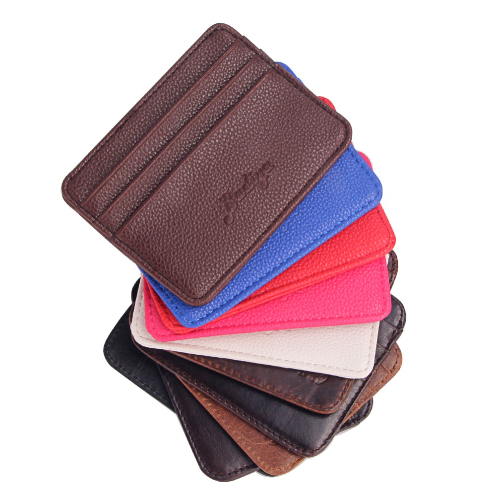 Credit Holder Card Vintage Retro Texture Mini ID Holders Business Credit Card Holder Leather Slim Bank Case Purse Wallet