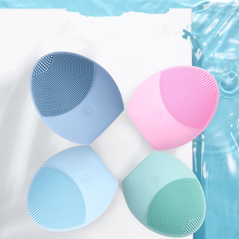 cepillo de limpieza facial eléctrico de silicona, Mini limpiador de vibración Sónica, limpieza profunda de poros, masaje de piel, cepillo de limpieza facial