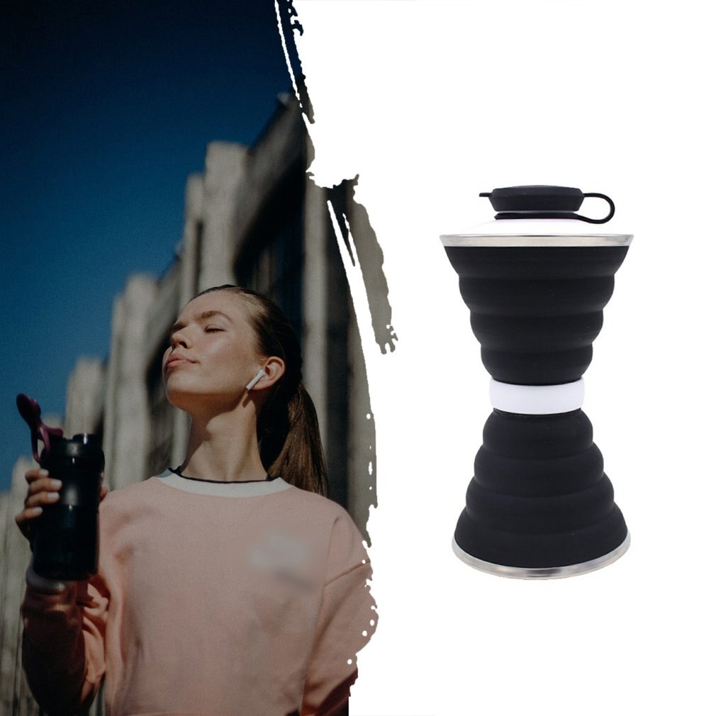 Grote capaciteit siliconen opvouwbare waterkoker verstelbare sportwaterbeker reisvoedselveilige picknick school trendy fles