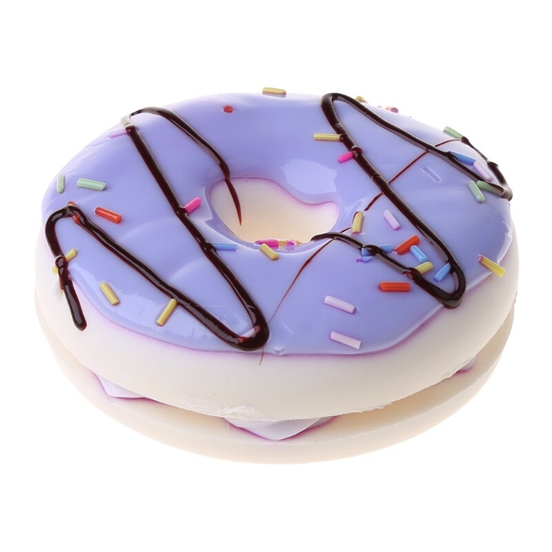 Double Jam Circle Bread Squishy Toy Squeeze Squishi Toy Slow Rising Stress 97BD