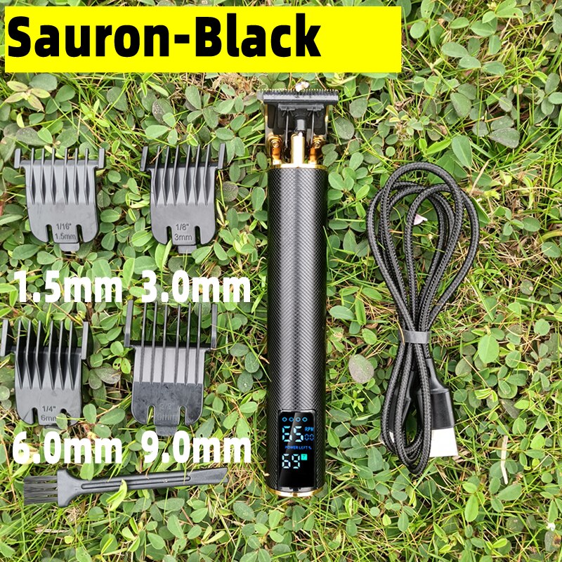 2022 Electric Hair Clipper Rechargeable 0mm Shaver Beard Trimmer Men Hair Cutting Machine Beard Barber Hair Cut: Ceramic Black